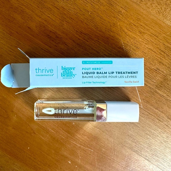 Thrive Causemetics Liquid Balm Lip Pout Hero Treatment Filler -Vanilla Swirl - Picture 1 of 5